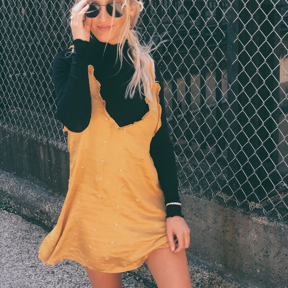 Mustard Adorned Free People Slip